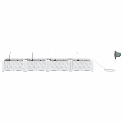 Vidaxl Jardineras Blanco 160 X 40 X 22 Cm Acero_4
