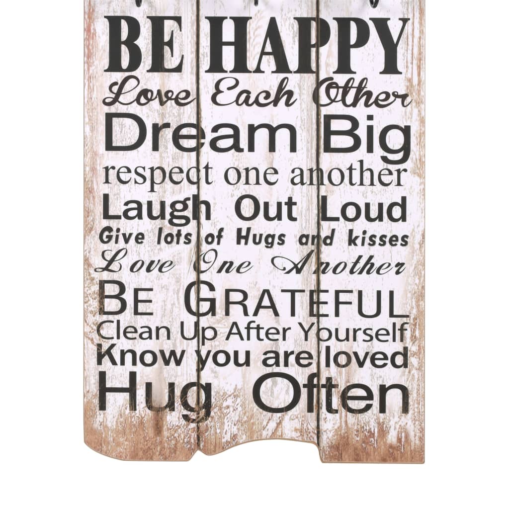 Perchero De Pared Family Rules Con 6 Ganchos 120x40 Cm_4