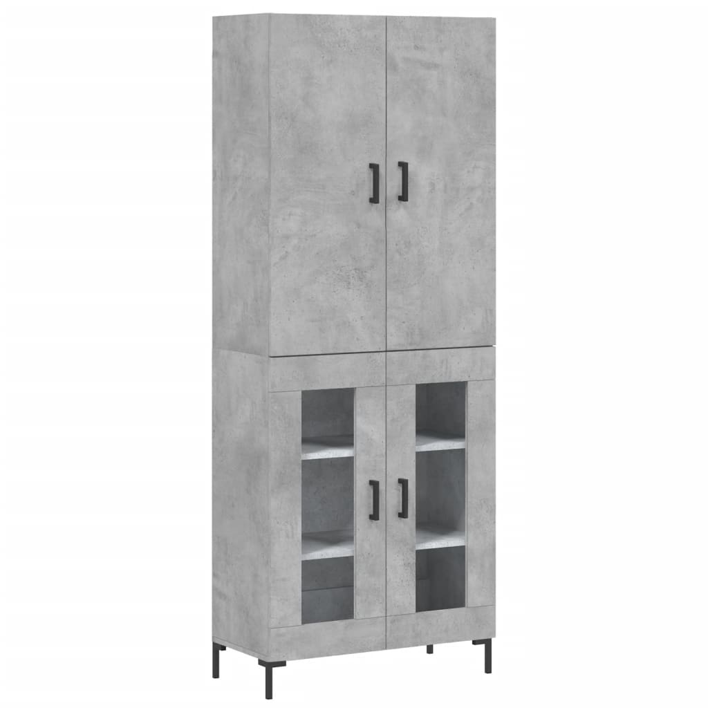 Aparador Alto Madera Contrachapada Gris Hormigón 69,5x34x180 Cm_1