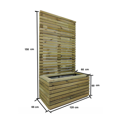 Jardinera Con Panel 150 Cm Mavira Vidahuerto 120x60x60 Cm_1