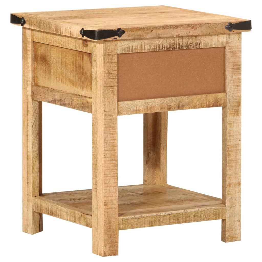 Mesita De Noche Madera Maciza De Mango 40x40x50 Cm_3
