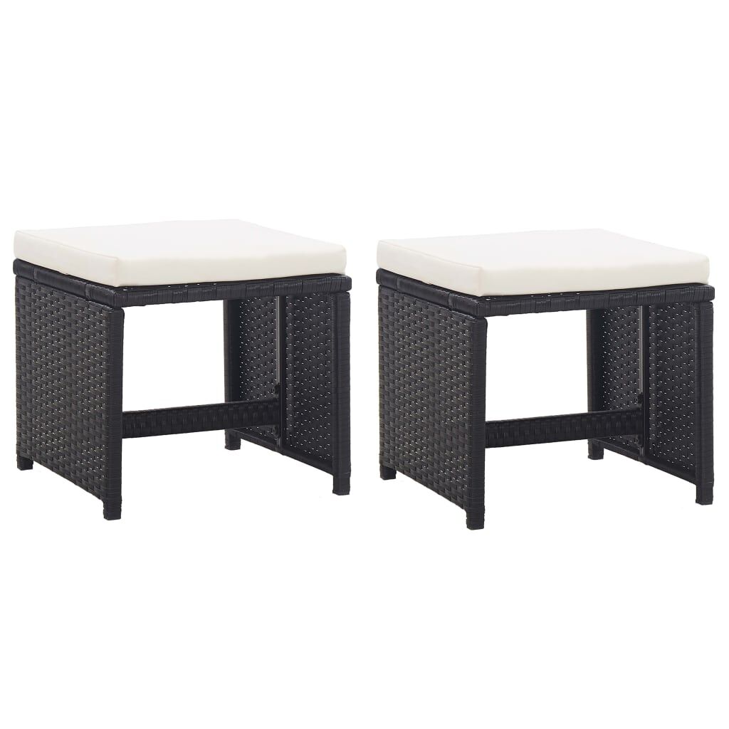 Vidaxl Set Comedor De Jardín 13 Piezas Y Cojines Ratán Sintético Negro_4