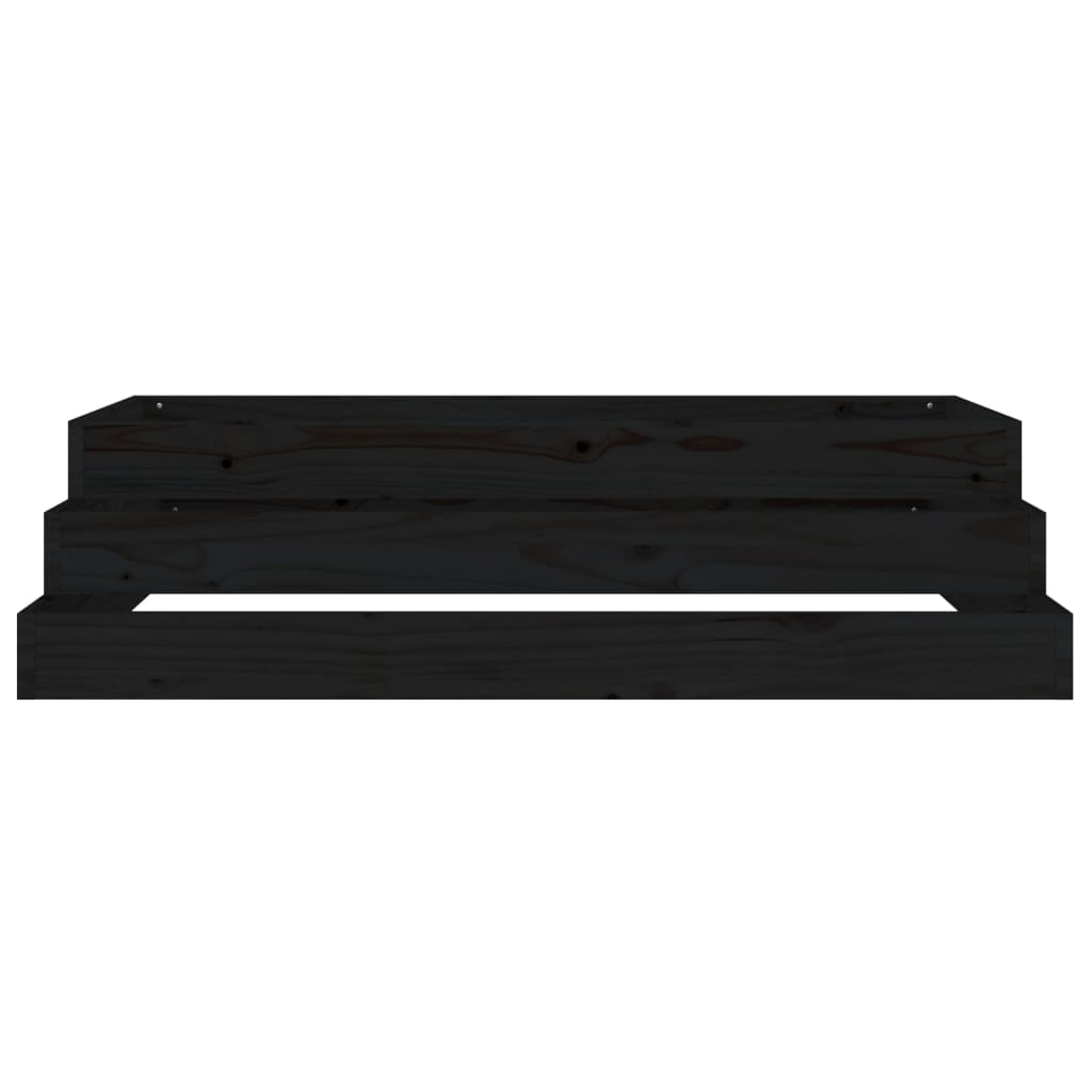 Jardinera Madera Maciza De Pino Negro 110x110x27 Cm_4