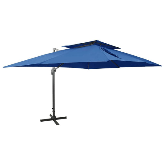 Vidaxl Sombrilla Jardín Voladiza Cubierta Doble Azul Celeste 400x300cm_0