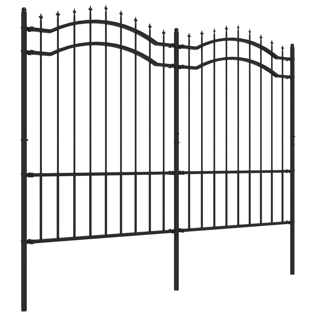 Valla De Jardín Con Punta De Lanza Acero Recubierto Negro 190cm / Vetonek_2