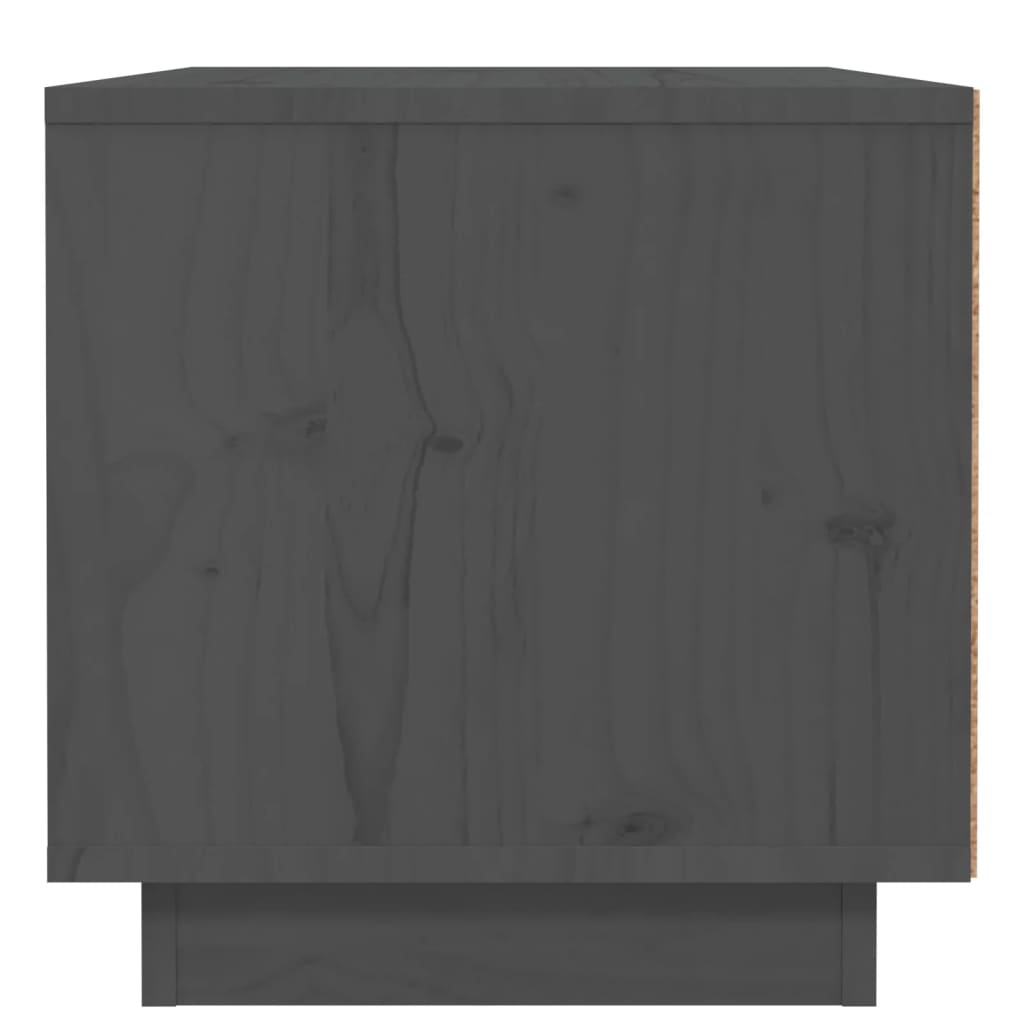 Mesita De Noche Madera Maciza De Pino Gris 40x34x35 Cm_4