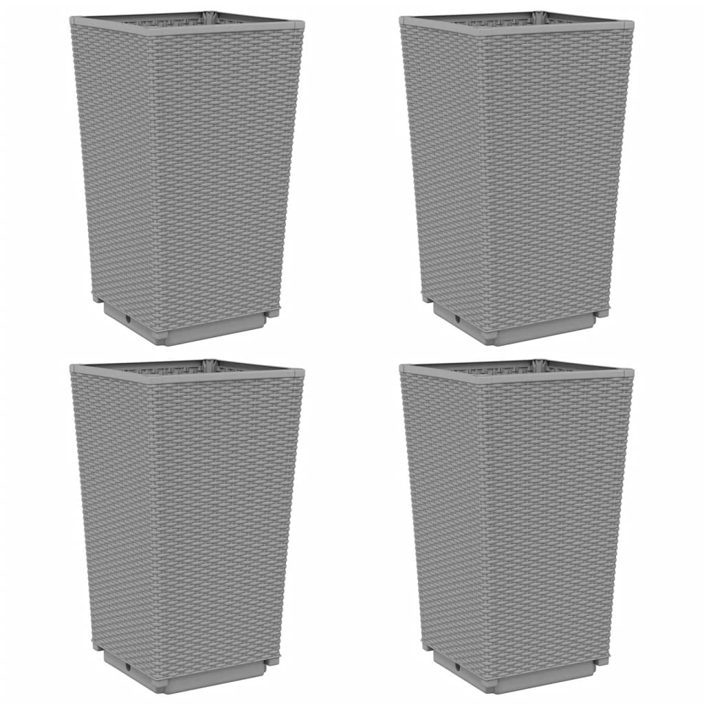 Jardineras 4 Unidades Pp Gris Claro 32,5x32,5x57 Cm_0