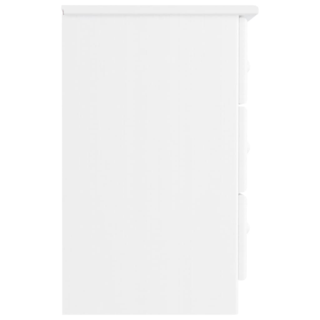 Mesita De Noche Alta Madera Maciza De Pino Blanco 41x35x55,5 Cm_3