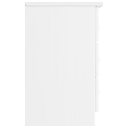 Mesita De Noche Alta Madera Maciza De Pino Blanco 41x35x55,5 Cm_3