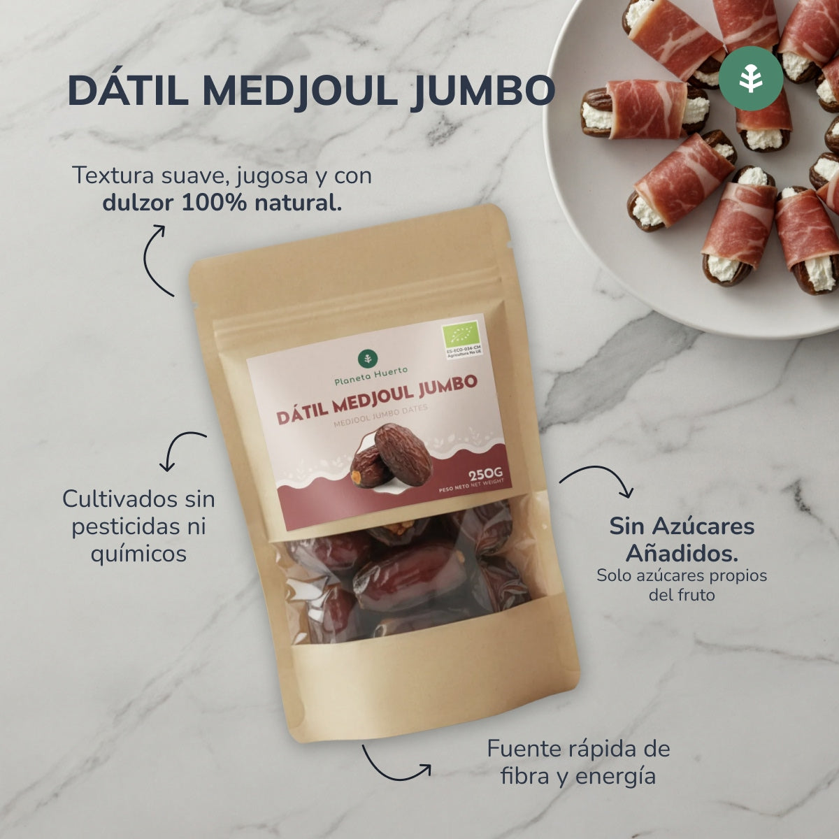 Dátil medjoul jumbo ECO Planeta Huerto 250 g