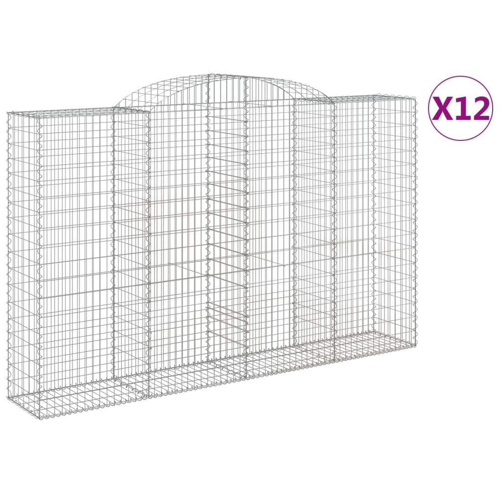 Cestas De Gaviones 12 Uds Forma De Arco Hierro 300x50x180/200cm_0