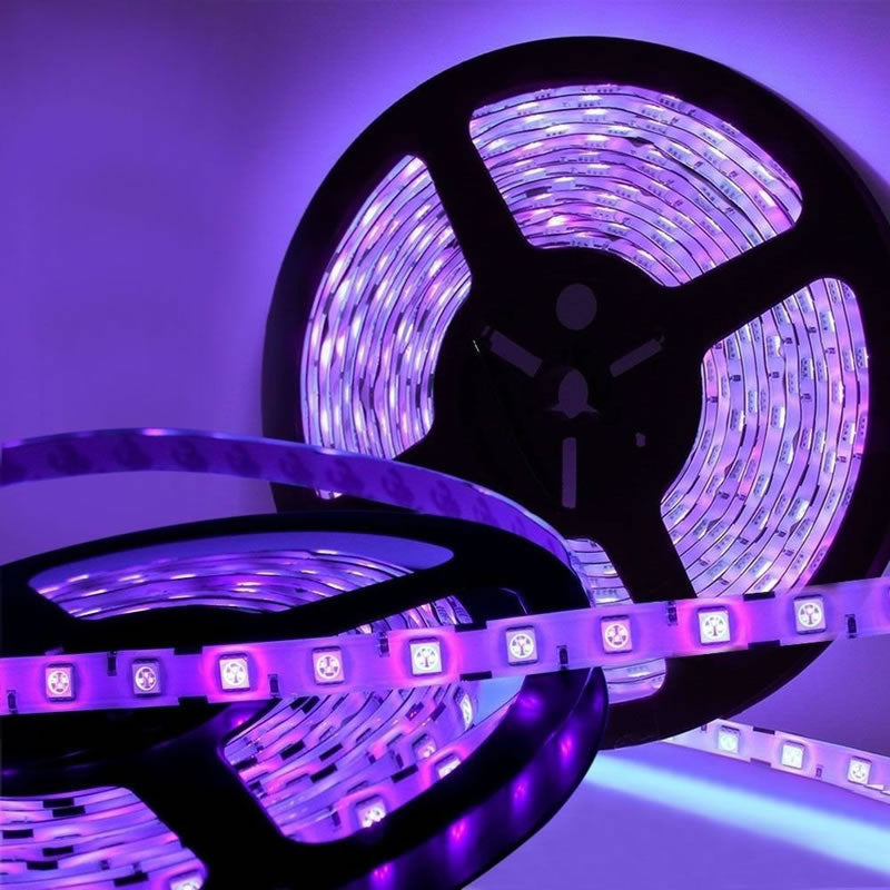 Tira Led Uv Ultravioleta Smd3528, Dc24v, 5m (240 Led/m) - Ip67, Luz Ultravioleta_4