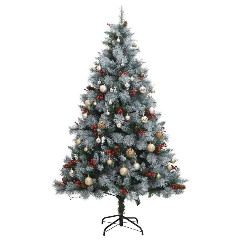 Vidaxl Árbol De Navidad Artificial Con Bisagras 300 Led Y Bolas 180 Cm_3
