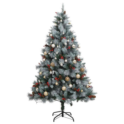 Vidaxl Árbol De Navidad Artificial Con Bisagras 300 Led Y Bolas 180 Cm_3