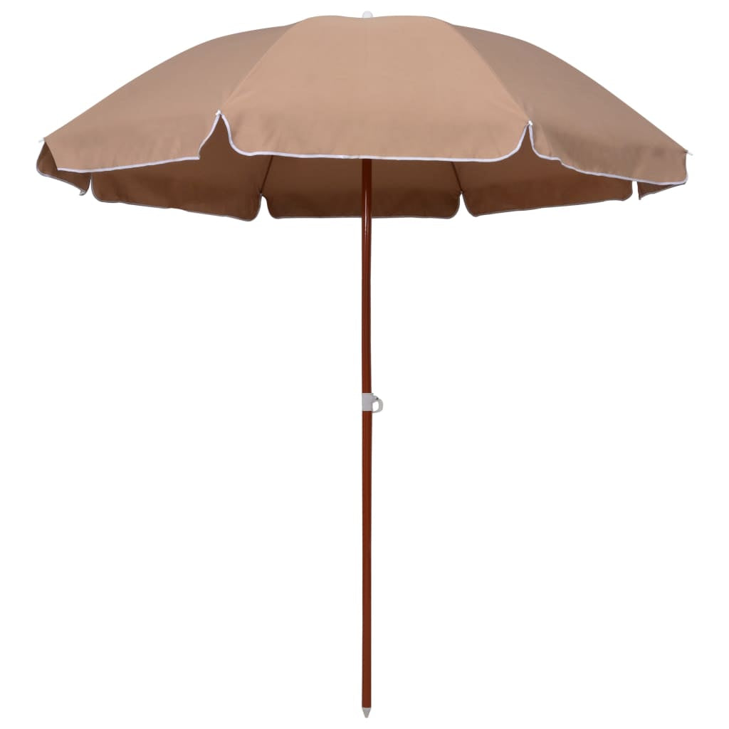 Vidaxl Sombrilla De Jardín Con Palo De Acero Taupe 240 Cm_0
