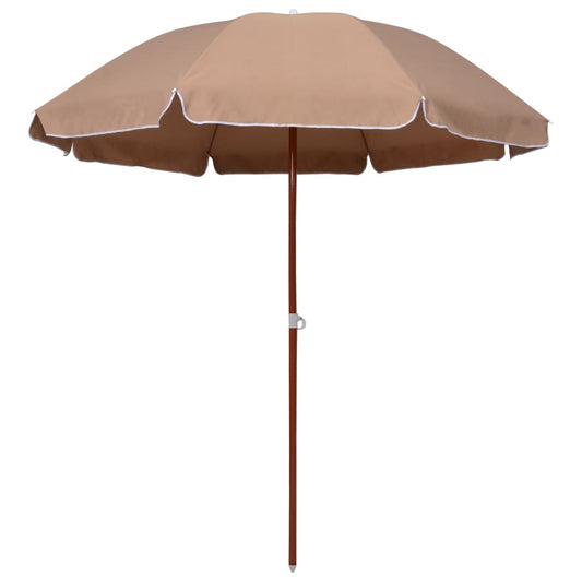 Vidaxl Sombrilla De Jardín Con Palo De Acero Taupe 240 Cm_0