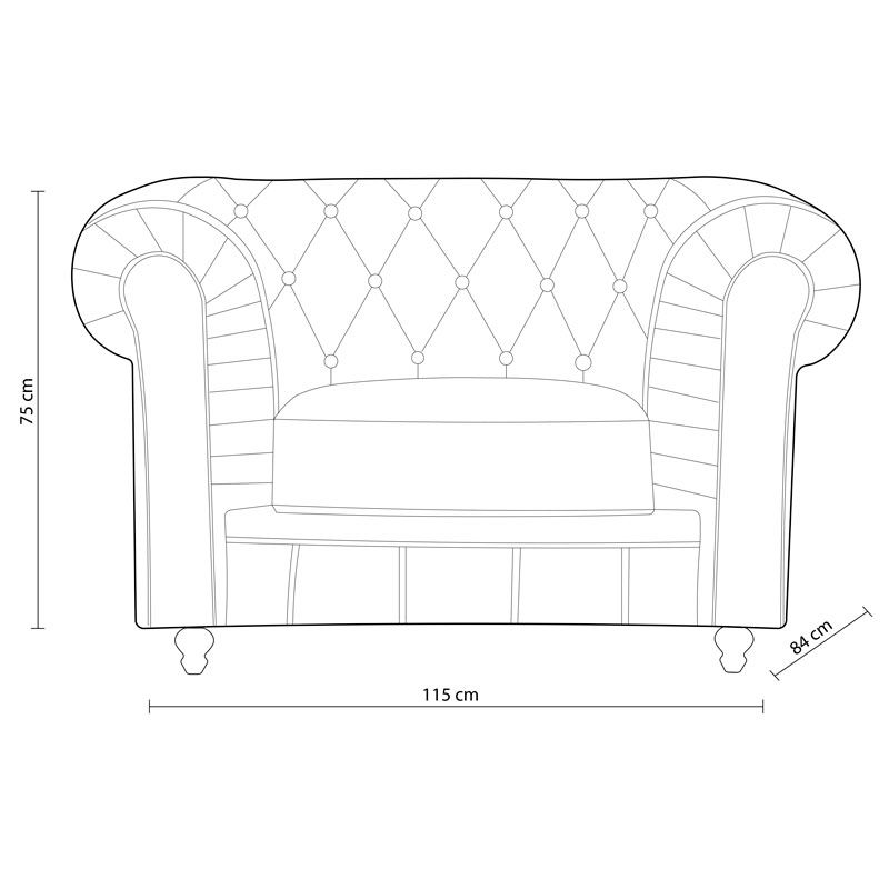 Sillón Chester Tejido Tapizado, Marrón, 115 X 75 X 84cm_4