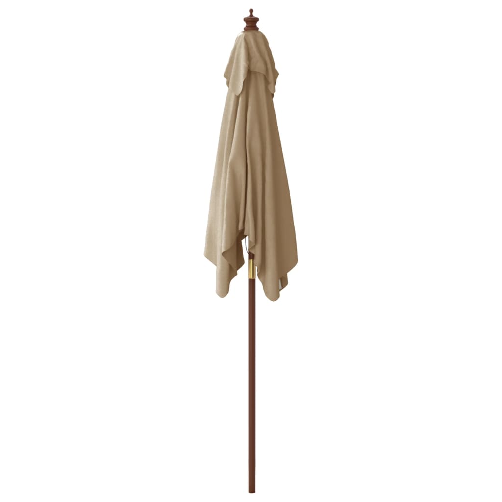 Sombrilla De Jardín Poste De Madera Gris Taupé 198x198x231 Cm_2