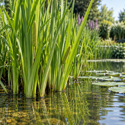 Cálamo Acorus Calamus Variegatus Estanque - Set 4 Plantas Con Cesta Y Sustrato_1