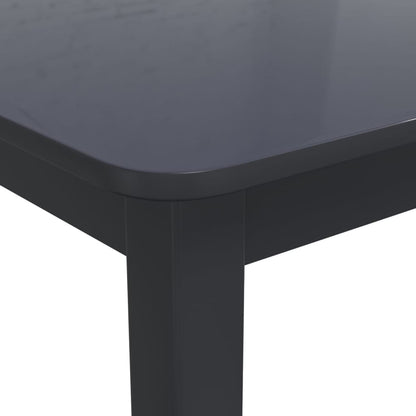 Mesa De Comedor De Madera Maciza De Caucho Negro 114x71x75 Cm_3