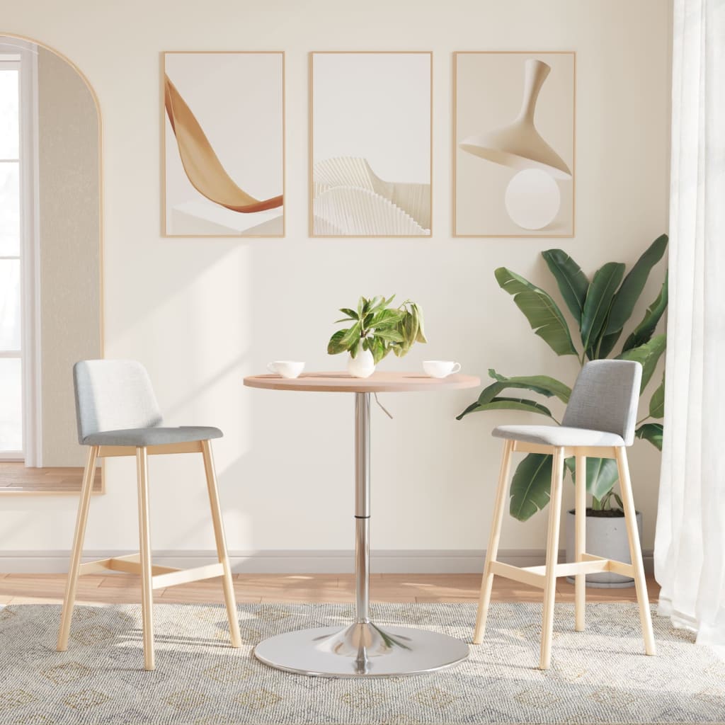 Mesa Alta De Madera Maciza Roble Ø60x89,5 Cm_1