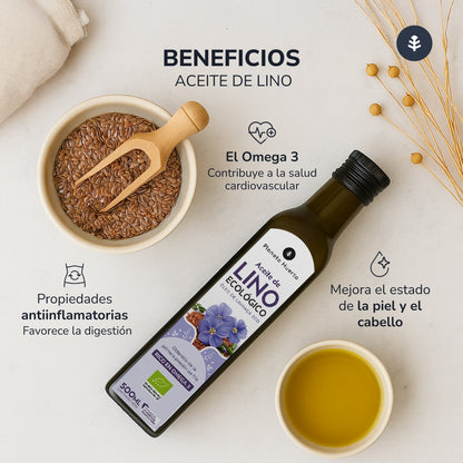 Pack 2x Aceite de Lino prensado en frío ECO Planeta Huerto 500 ml