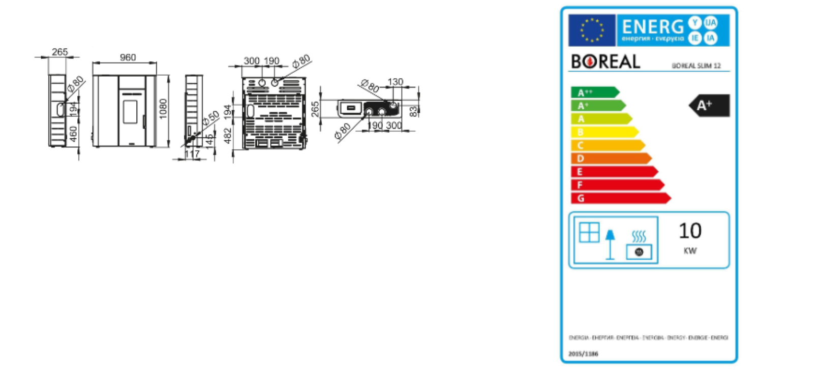 Bricosol Estufa De Pellet Boreal 12 Kw Slim Negro_3