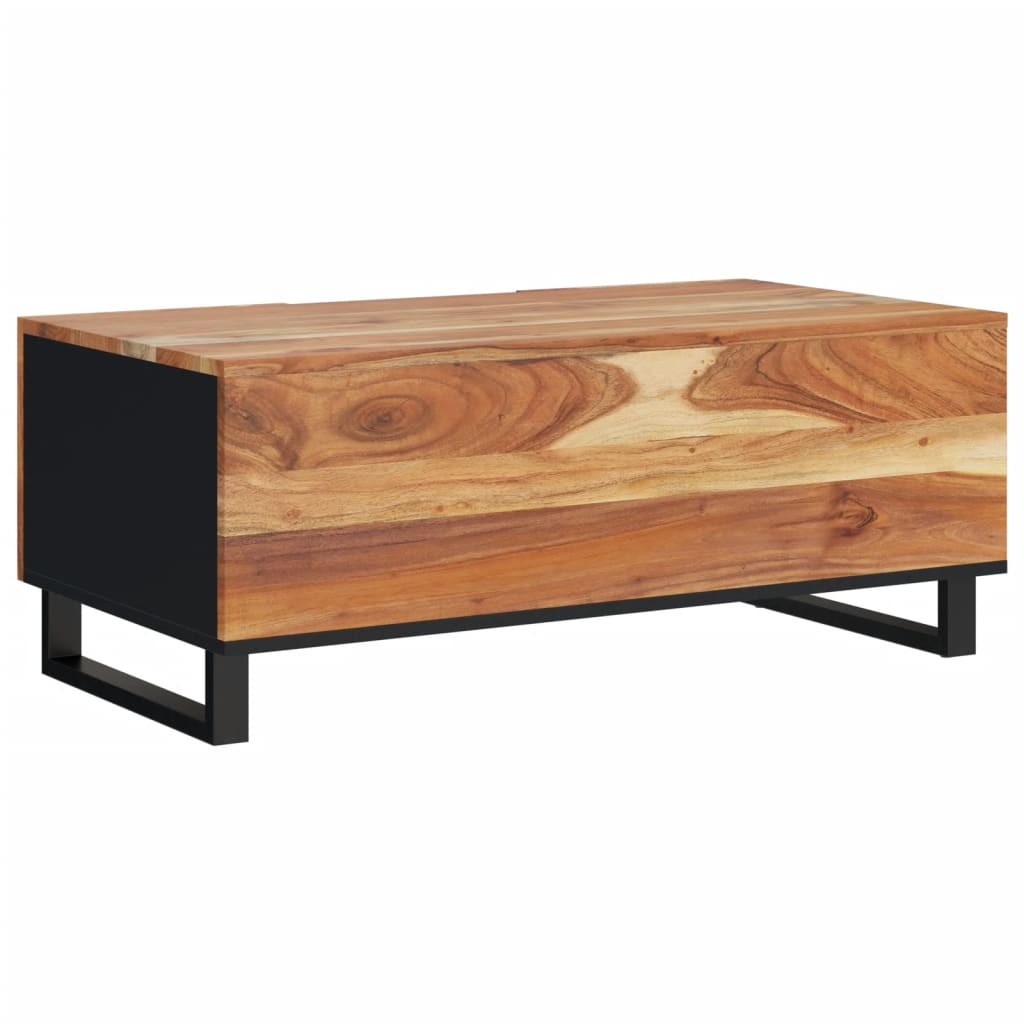 Mesa De Centro Madera Maciza Acacia Y Contrachapada 100x54x40cm_3