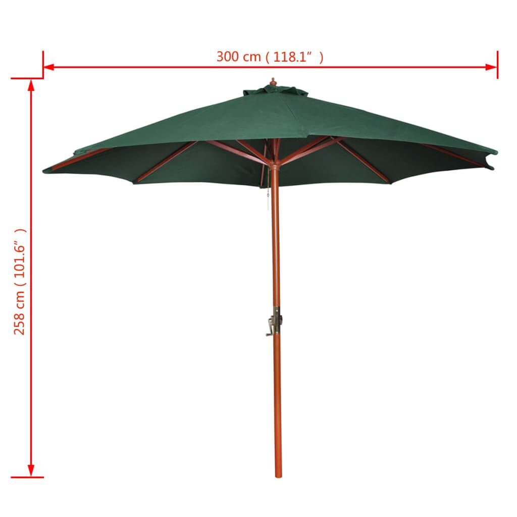 Vidaxl Sombrilla Verde 258 Cm_2
