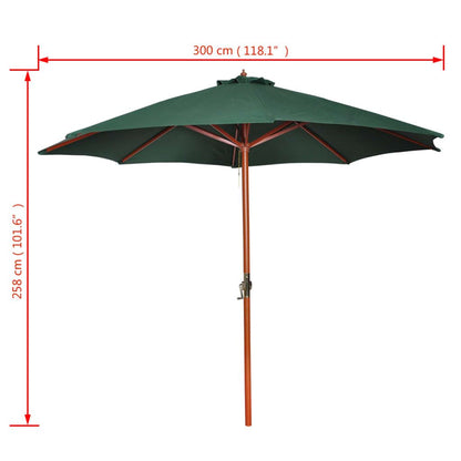 Vidaxl Sombrilla Verde 258 Cm_2
