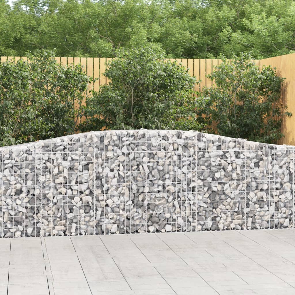 Cestas De Gaviones 8 Uds Forma De Arco Hierro 400x30x80/100 Cm_1