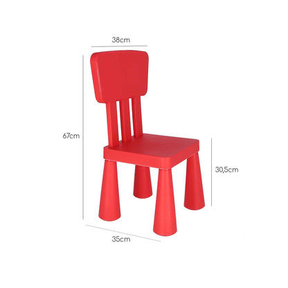 Mesita Infantil Rectangular Roja, Y 2 Sillas_4