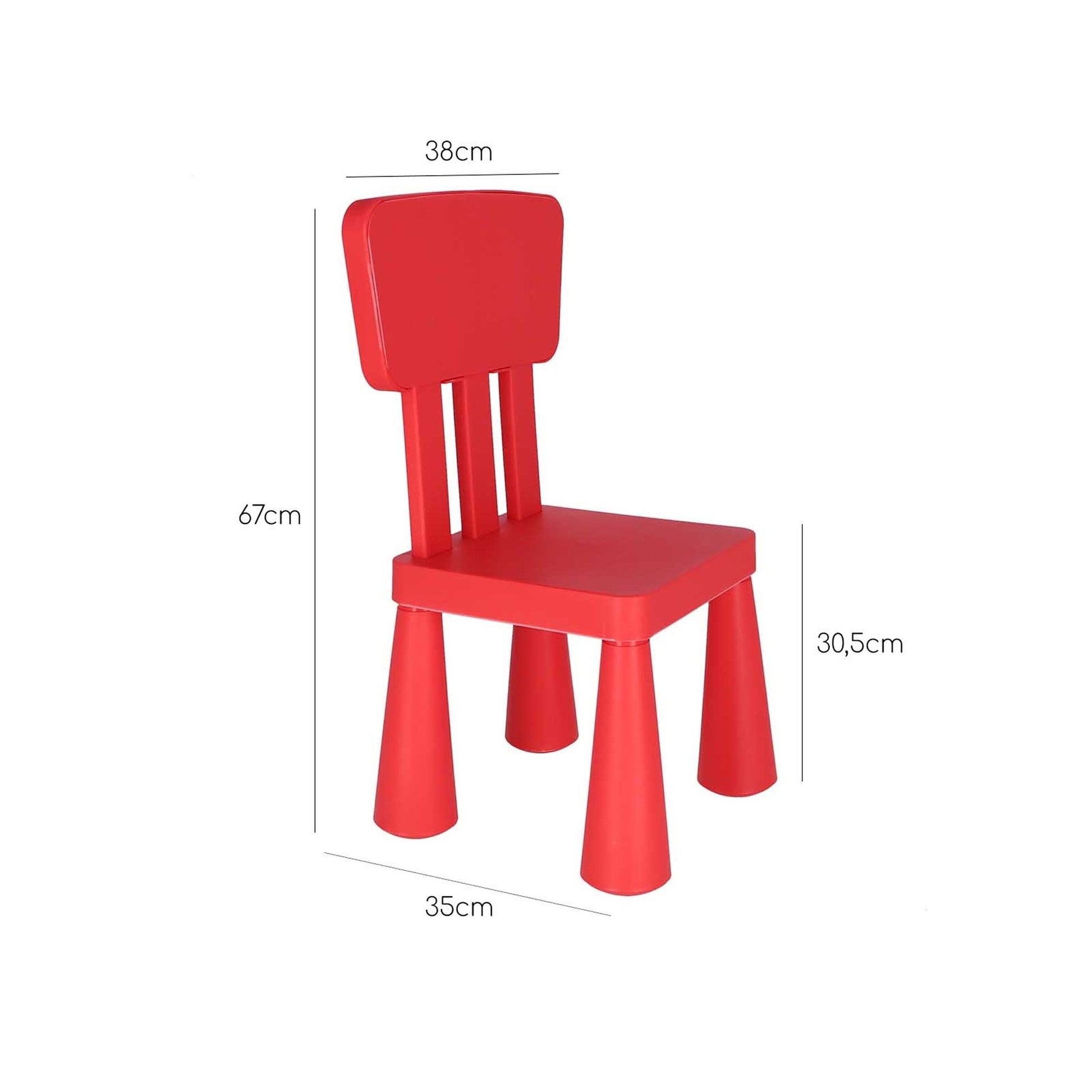 Mesita Infantil Rectangular Roja, Y 2 Sillas_4