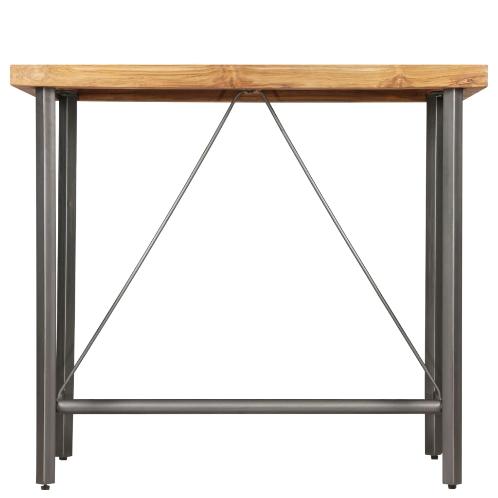 Mesa Alta De Bar Teca Maciza Reciclada 120x58x106 Cm_1