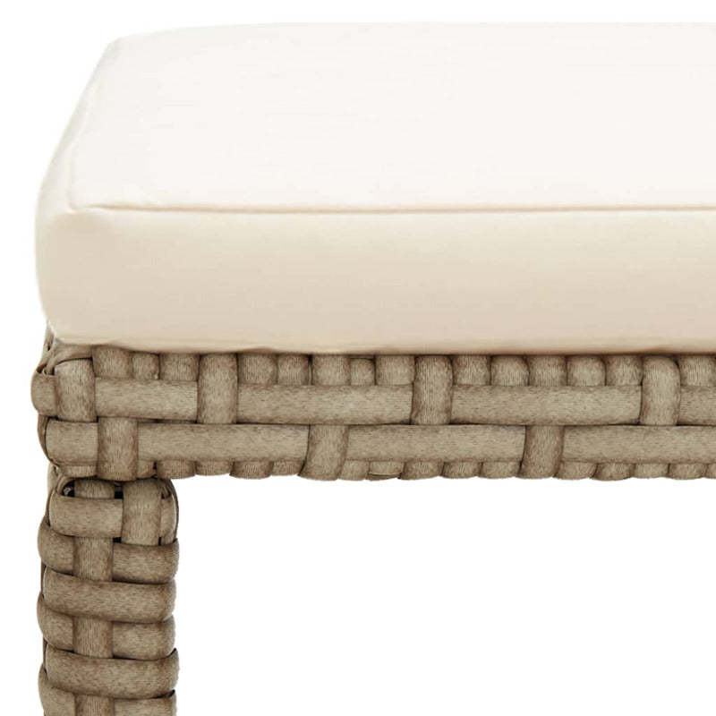 Vidaxl Taburetes De Jardín 2 Uds Con Cojines Ratán Sintético Beige_5
