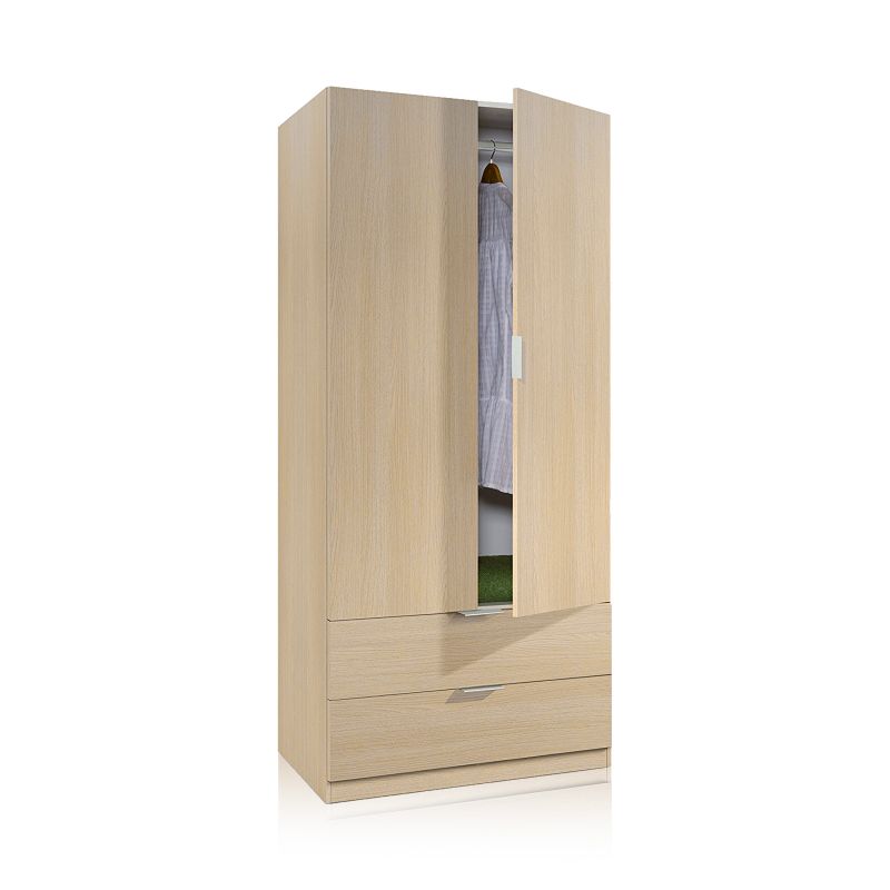 Armario Lark 2 Puertas 2 Cajones Melamina, Roble, 81,5 X 180 X 52_1