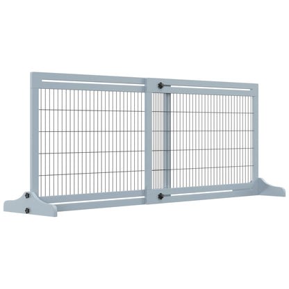 Pawhut Barrera Seguridad Perros De Madera Extensible 104-180 Cm Puerta Escalera_0