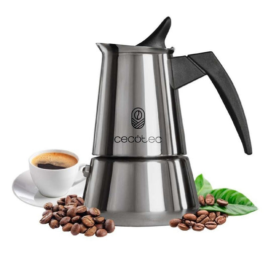 Cecotec Cafetera Italiana Piccolina 600. 300ml, 6 Tazas De Café, Acero Inoxidable, Apta Todas Superficies, Filtro Premiu_0