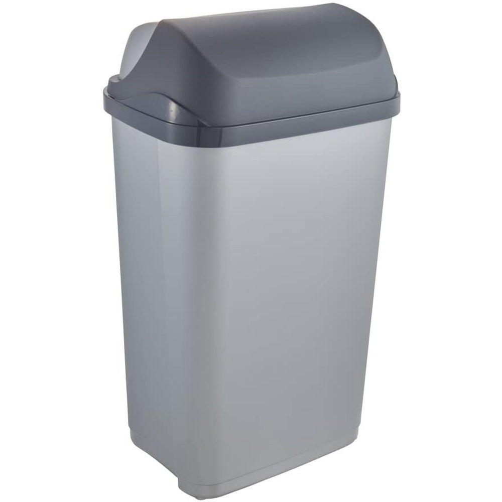 Cubo De Basura Con Tapa Deslizante, 50 L, Rasmus, Plateado_1