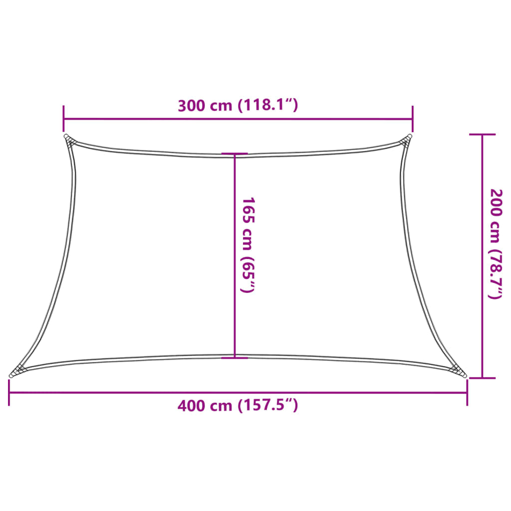 Vidaxl Toldo De Vela Hdpe Crema 160 G/m² 3/4x2 M_2