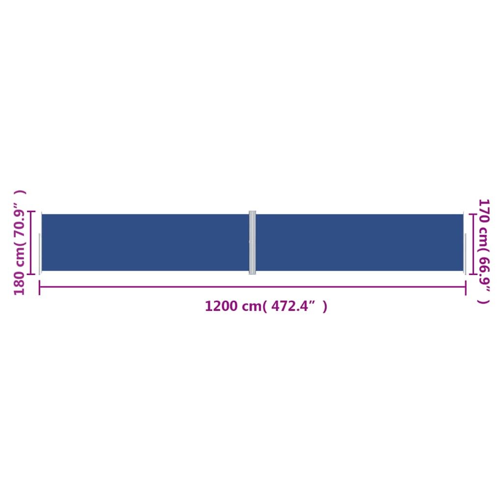 Vidaxl Toldo Lateral Retráctil Azul 180x1200 Cm_2