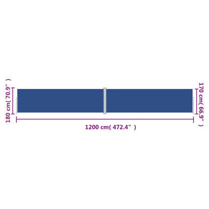 Vidaxl Toldo Lateral Retráctil Azul 180x1200 Cm_2