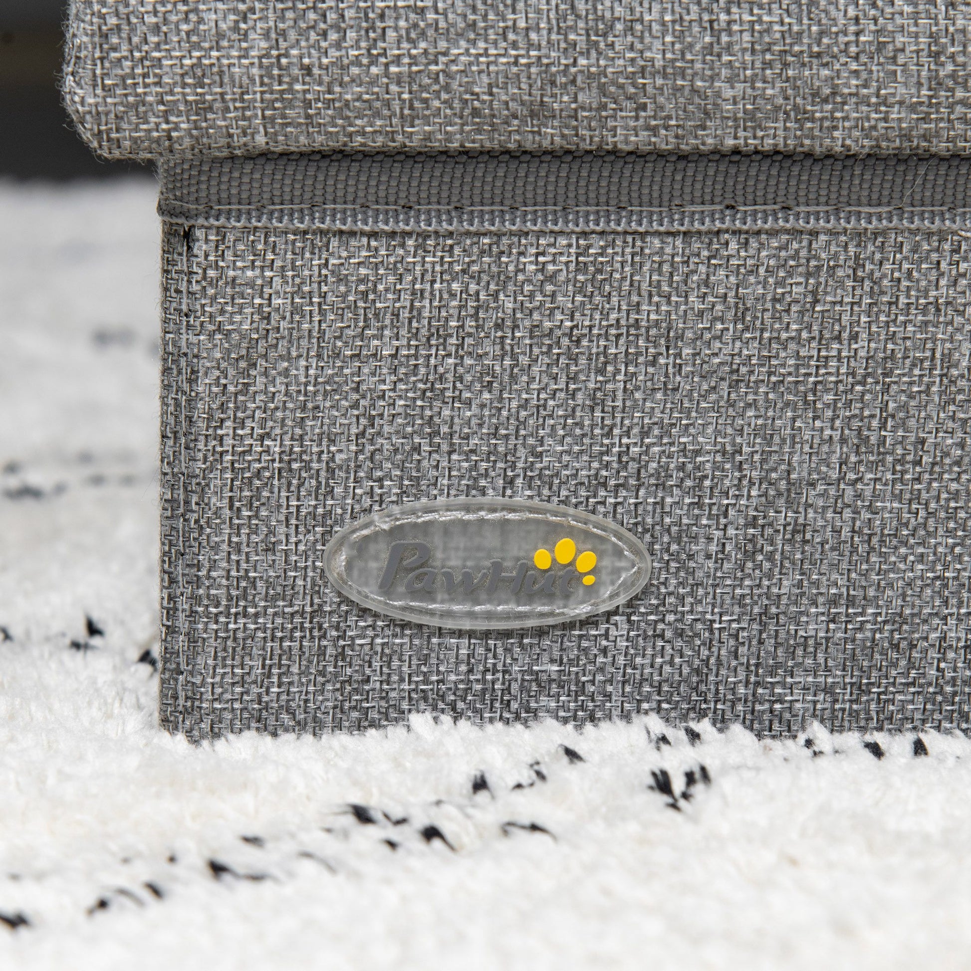 Pawhut Escalera Para Mascotas De 3 Peldaños Con Espacio 63,5x42,5x40,5 Cm Gris_4