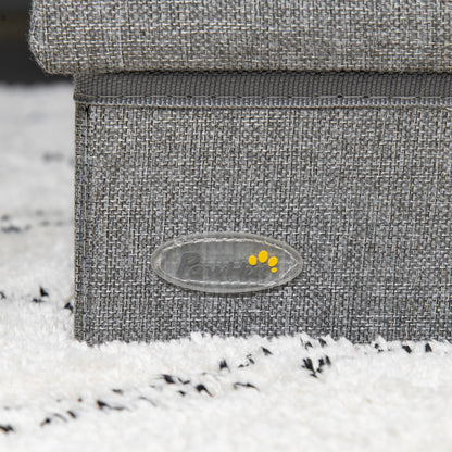 Pawhut Escalera Para Mascotas De 3 Peldaños Con Espacio 63,5x42,5x40,5 Cm Gris_4