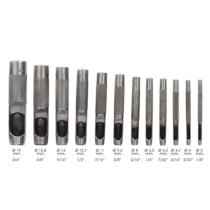 Juego Sacabocados Golpe 12 Piezas 3 A 19 Mm