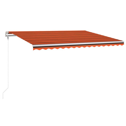 Toldo Automático Led Sensor De Viento Naranja Marrón 400x300 Cm_0