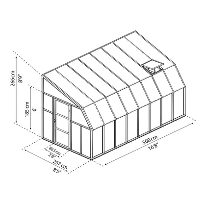 Pérgola adosada cerrada Sunroom 508x257 cm