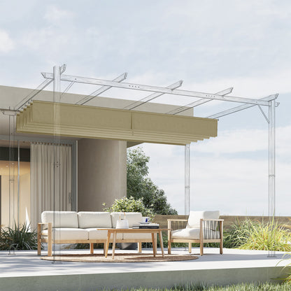 Outsunny Techo De Pérgola Retráctil 3,5x2,6 M Para Marco De Pérgola De 4x3 M_3