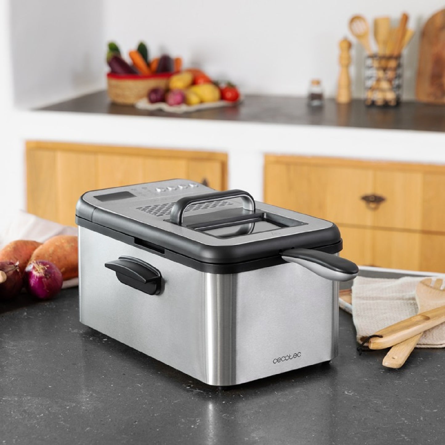 Freidora De Aceite De 3,2 Litros Cleanfry Luxury 3000. 2400 W, Acero Inoxidable, 5 Programas Preestablecidos, Filtro Oilclean_1
