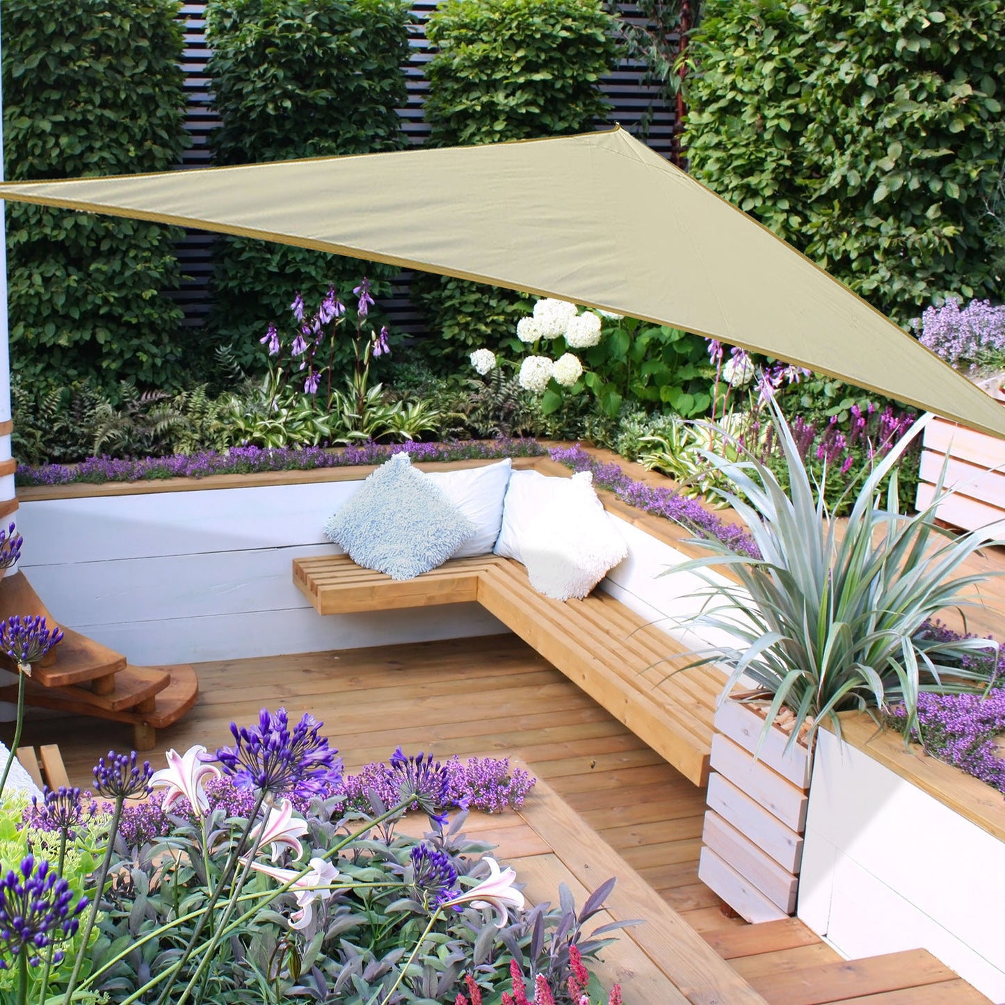 Outsunny Toldo Vela Sombrilla Parasol Triangulo Tejido De Poliester 160g/m2_1